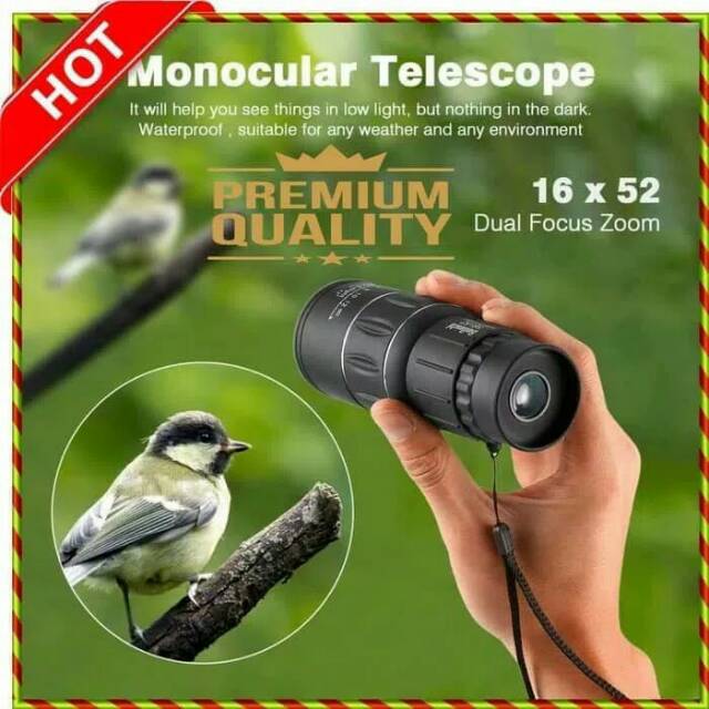 BUSHNELL Monocular 16x52 focus &amp; zoom lens -Teropong monokular