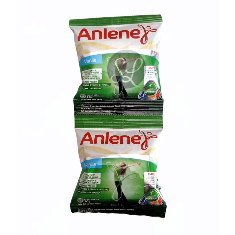 

Anlene sachet 1 renceng isi 10 sachet @25 gr untuk nutrisi tulang sendi dan otot