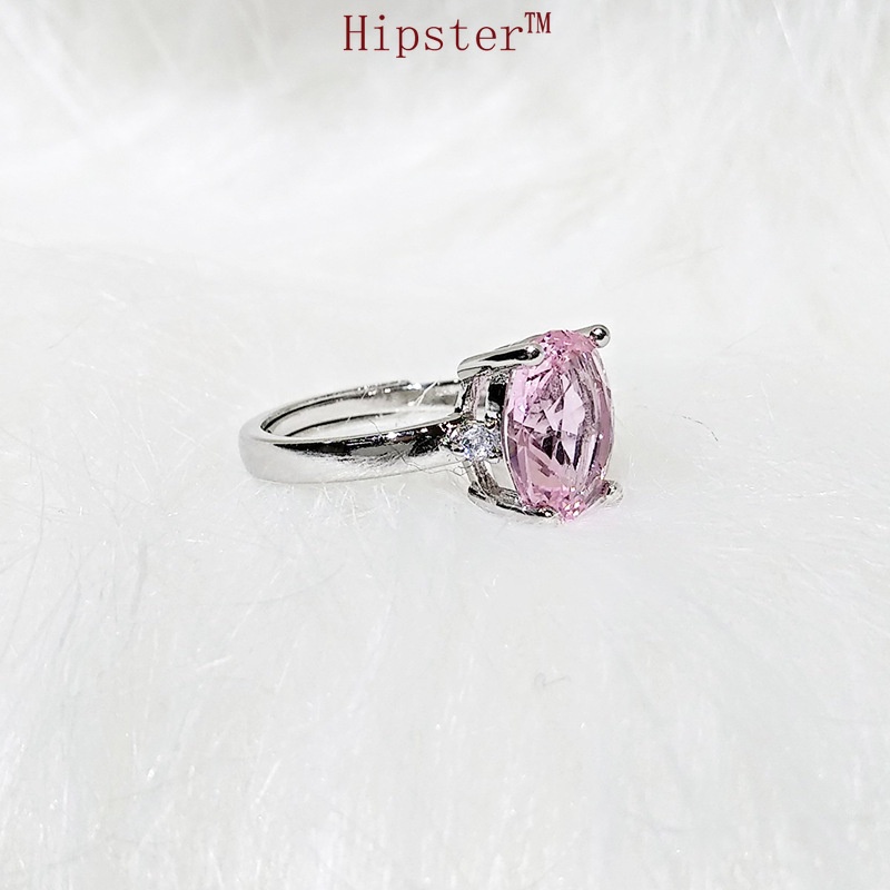 New Hot Sale Simple Fashion Elegant Inlaid Pink Crystal Ring