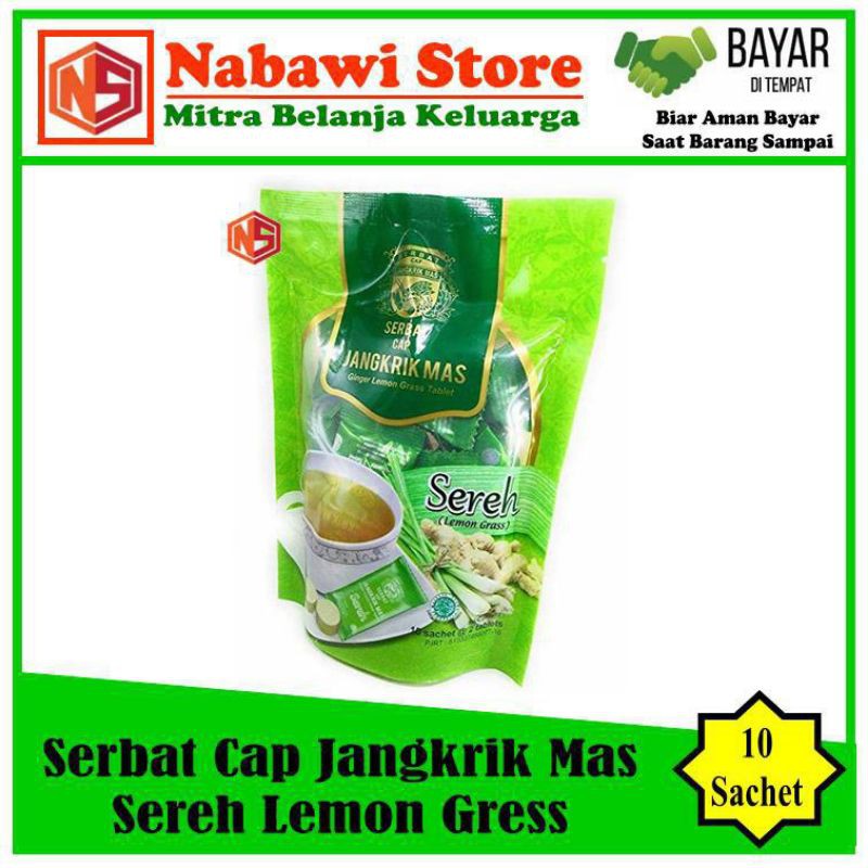 

Nabawi Store. Serbat Cap Jangkrik Mas Sereh Ginger Jahe Lemon Grass Drink Tablet Jamu