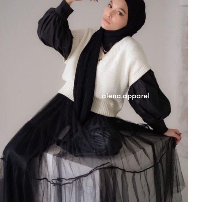 ☉ Kelly Basic Vest Rajut Tebal Premium by Alena / Knit Outer Rompi Wanita ♩