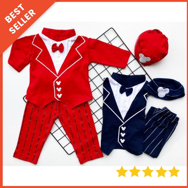 Baby tuxedo 1-3 tahun set tuxedo bayi baju kondangan celana panjang tuxedo anak laki laki jas anak laki laki balita