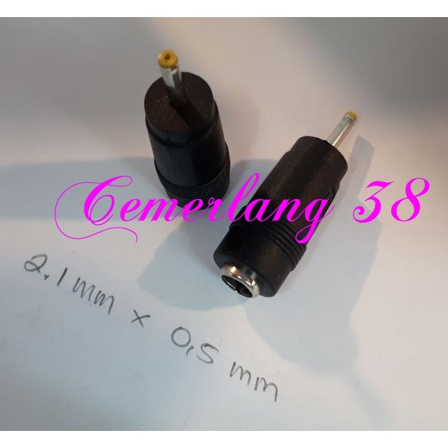 2,1mm * 0,5mm Sambungan Over Connector Jack DC 5.5 mm * 2.5 mm Female to Male 2.1 mm * 0.5 mm