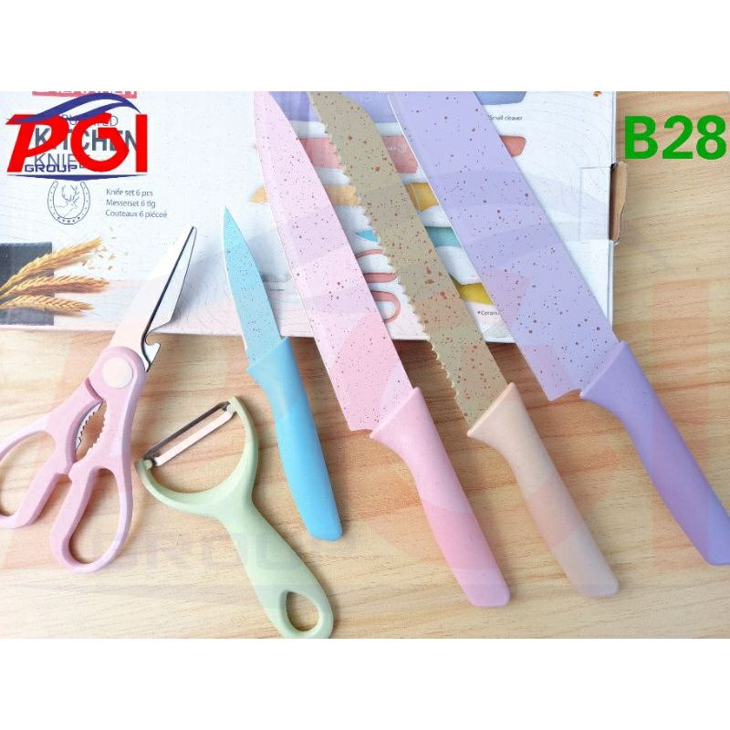 B ( B028 ) PISAU DAPUR SERBAGUNA / SET KITCHEN KNIFE  / SET 6 IN 1 /HARGA GROSIR