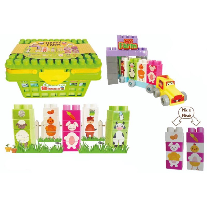 MAINAN ANAK EDUKASI BLOCK HAPPY FARM / BLOCK TRAIN NUMBER Lego Anak