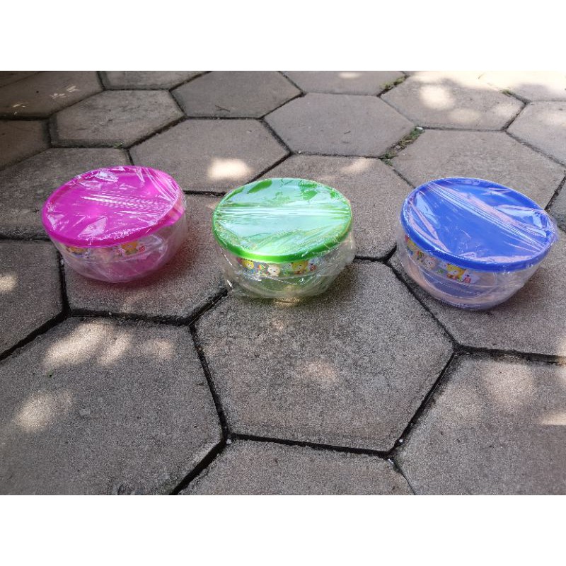 Toples Mangkok jar Bowl bening Sunlife Tutup karet Chelia Bowl with cover