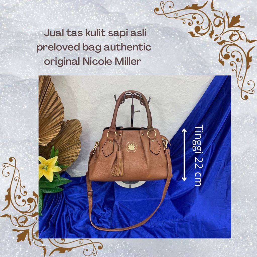 preloved Jual tas kulit sapi asli bag authentic original Nicole Miller