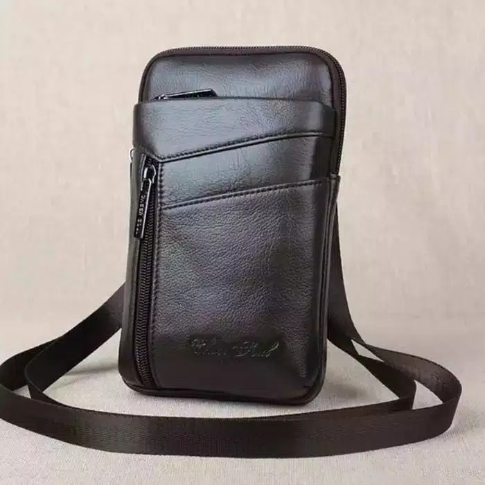 tas selempang kulit mini pria hp cheer soul pinggang  2396