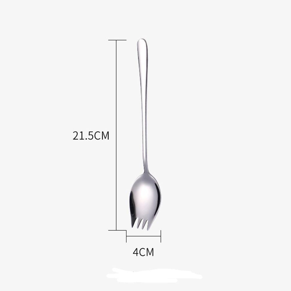 [Elegan] Garpu Salad Tahan Lama Dengan Gagang Panjang Stainless Steel Sendok Buah Alat Makan Multifungsi Dinner Spoon