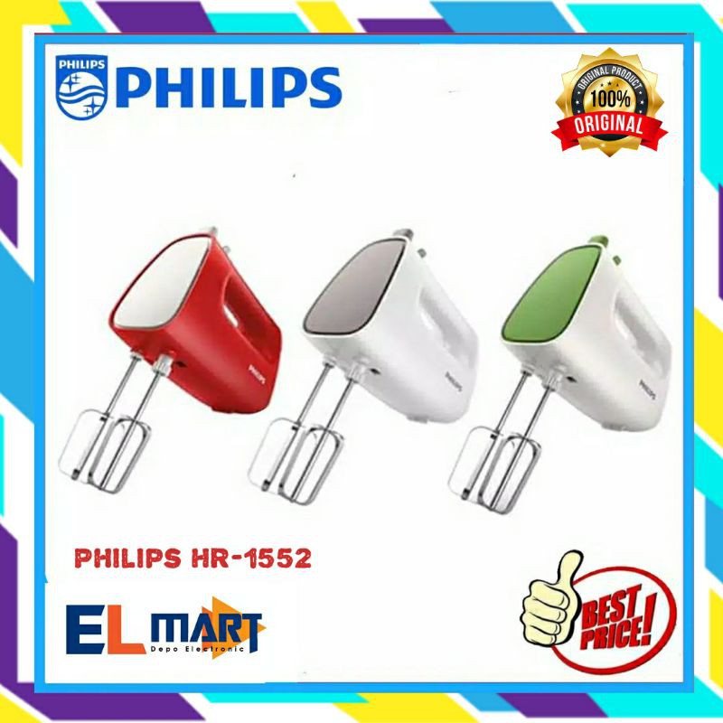 Philips Hand Mixer HR1552 Pencampur Pengaduk Adonan HR 1552 Original