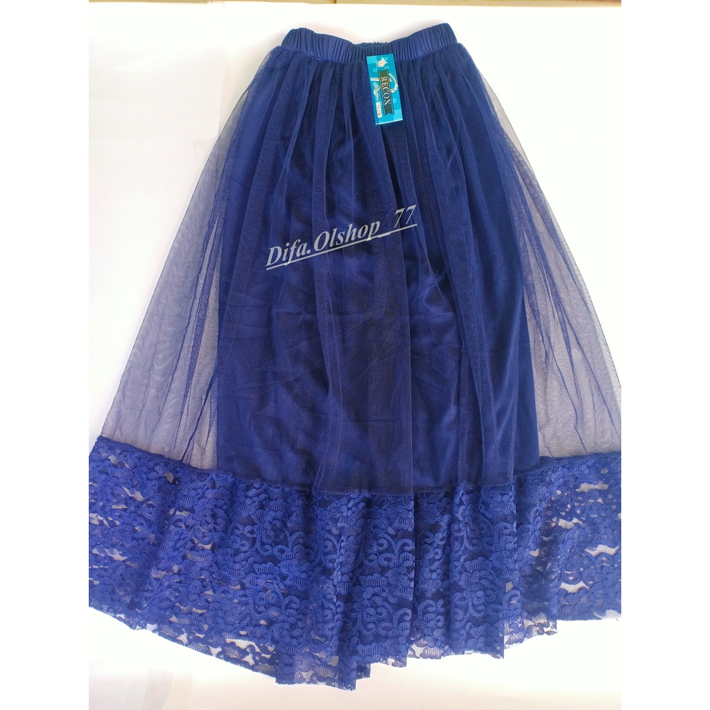 Rok Tutu Model Terbaru Renda Anak Brokat Bawah Motif Bunga Cantik Kekinian Panjang Umur 6 7 8 9 10 11 12 Tahun Ukuran M L Termurah Tile Warna Hitam  Biru Merah Kuning Ungu Lilac Coksu Impor Premium-6