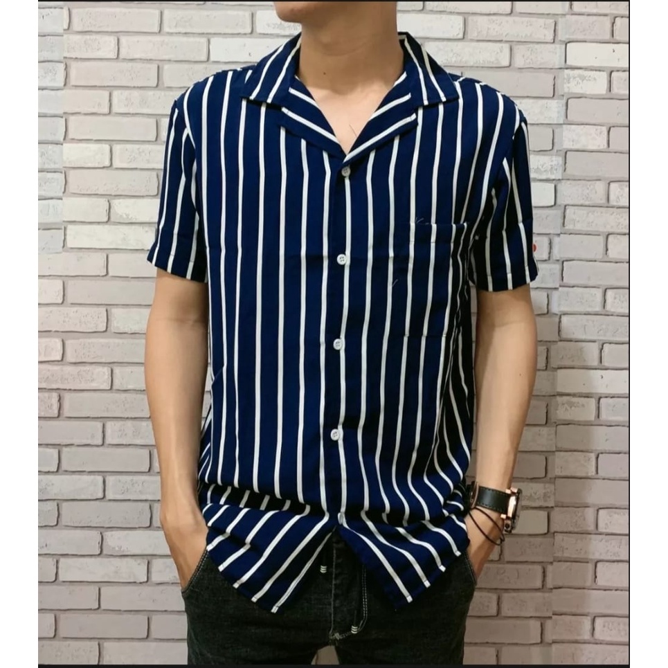 Kemeja Stripe Pria Kemeja Casual Pria Shirt kemeja Pria Salur