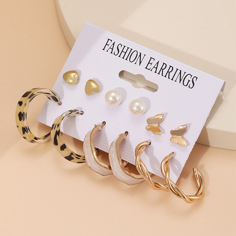 Fancyqube 6 Pasang / Set Anting Hypoallergenic Hias Liontin Mutiara Untuk Wanita