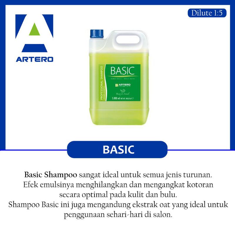 Artero Bacic Shampo 5Ltr / Shampo Artero Galon 5000Ml