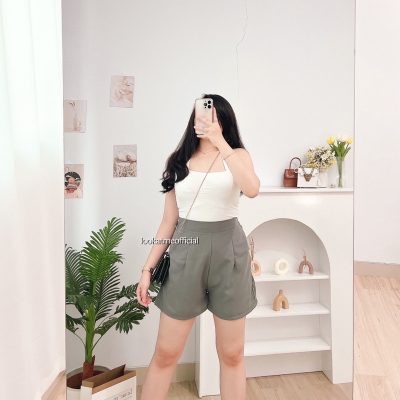 lookatmeofficial • Apricot Short Pants - Celana Pendek Wanita Kasual Korean Look Vintage