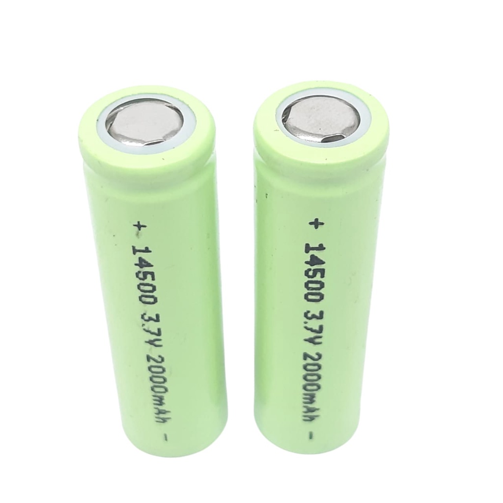 Baterai 14500 Li-ION 3.7V - 2000mAh 2Pcs Flat