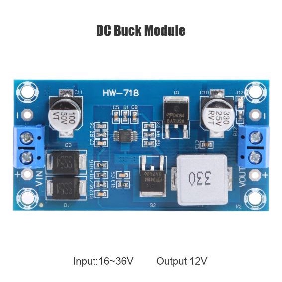 XH-M250 HW-718 16-36v to 12V 6A 72W DC Super Step Down Buck Converter High Power Supply Voltage Regu