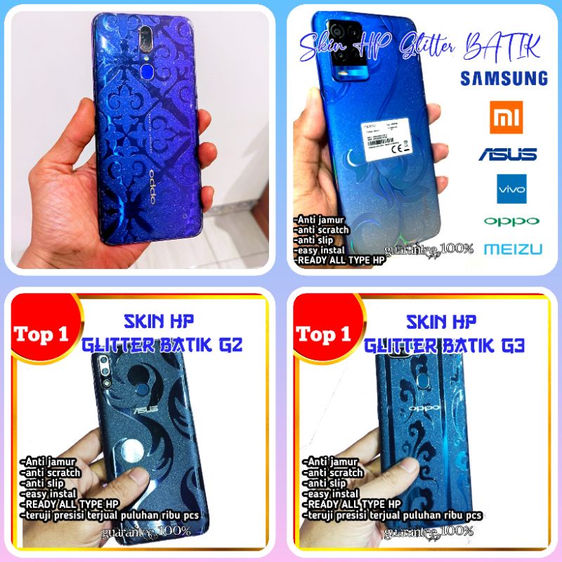 garskin hp + garskin camera batik series anti gores belakang anti jamur all merek all type hp ready