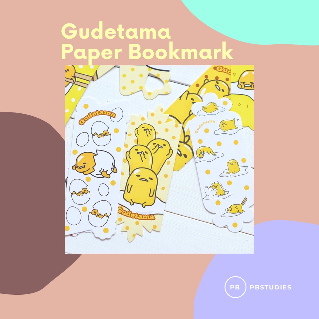 

PBSTUDIES GUDETAMA PAPER BOOKMARK SET PEMBATAS BUKU KERTAS MURAH SET ISI 12