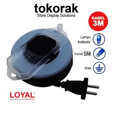 KABEL ROLL BOX TRAVEL 3 METER LY-150 - KABEL BOX ROLL LOYAL 3 LUBANG