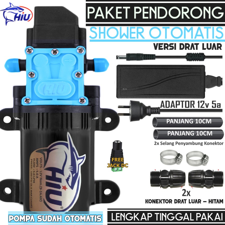 Pompa Pendorong Air Serbaguna Paket Lengkap Pendorong Pompa HIU Bisa untuk Mesin Cuci,shower,Waterhe