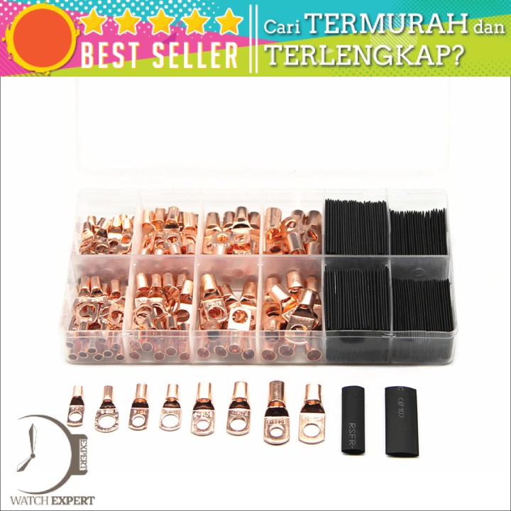 BISA COD Copper Ring Terminal Wire Crimp Connector Kit 120 PCS with Heat Shrinkable Tube 140 PCS