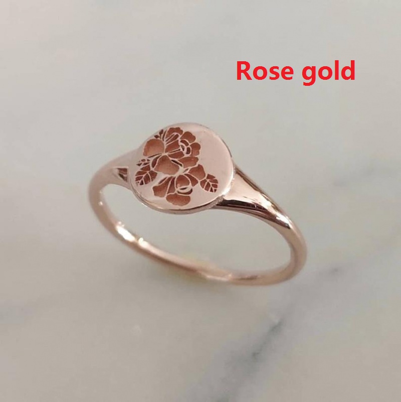 [X C Perhiasan] Hip hop retro Perempuan fashion Mawar Cincin Aksesoris Perhiasan Pesta
