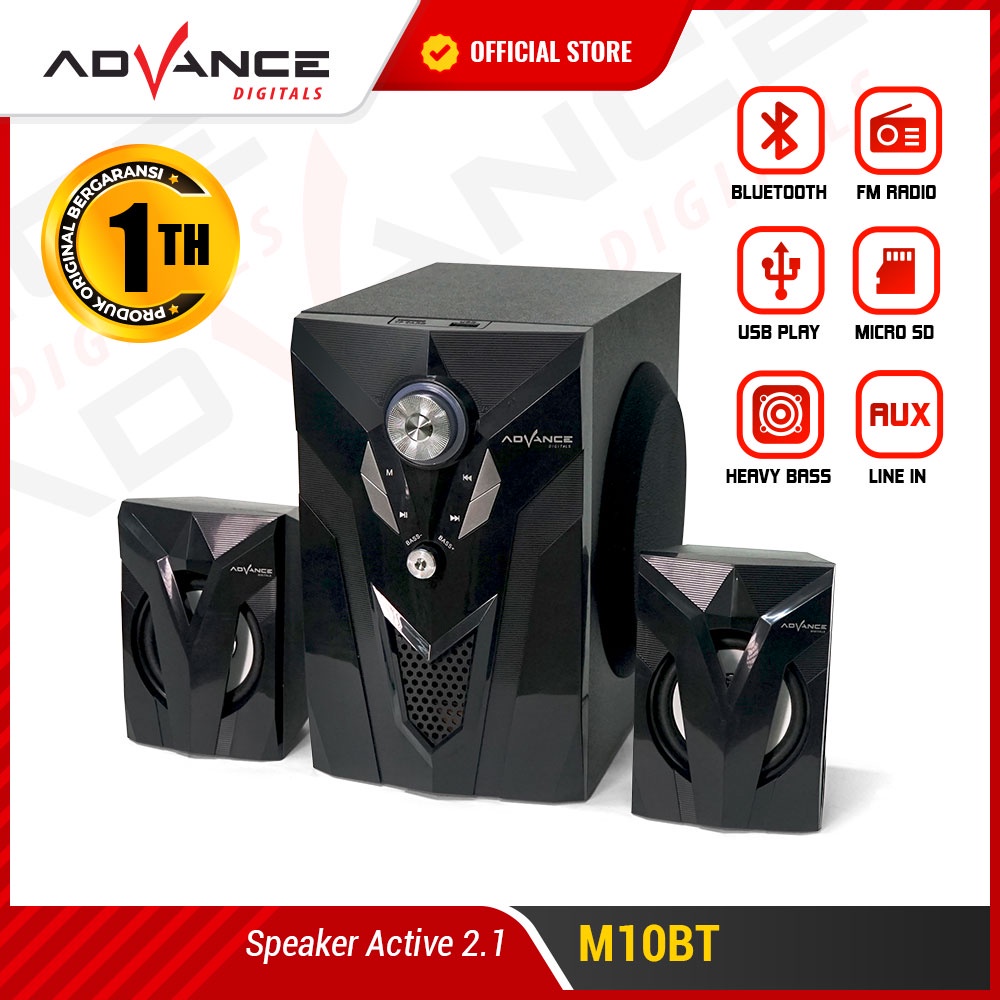 Advance Digitals M10BT Speaker Stereo Bluetooth Xtra Bass Subwoofer Garansi Resmi 1 Tahun