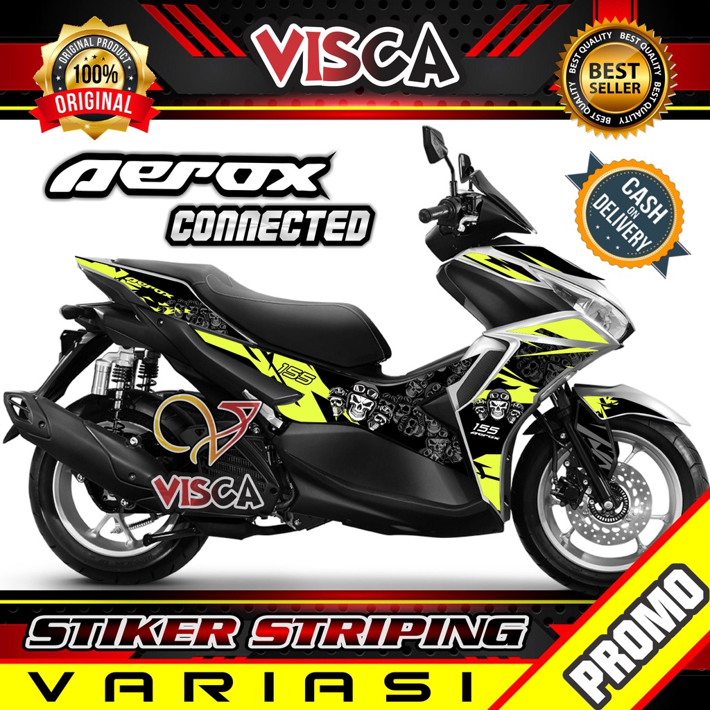 Striping Aerox 155 Connected - Stiker Sticker Striping Variasi Lis Yamaha Aerox 155 Connected - Stri