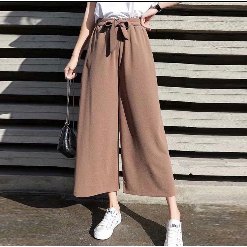 TERLARIS CELANA KULOT WOLFIS PREMIUM TALI PINGGANG | CELANA KEKIN | KULOT WOLFIS-MOCCA