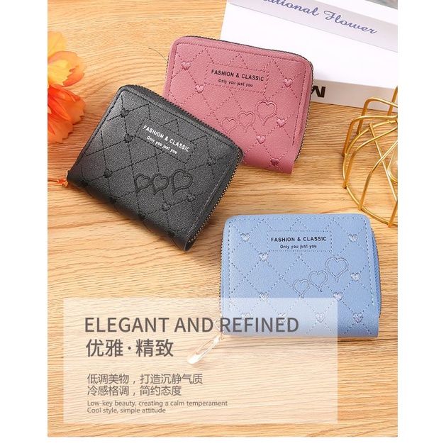 EV D 004 Dompet Koin Wanita mini  Love Fashion Import