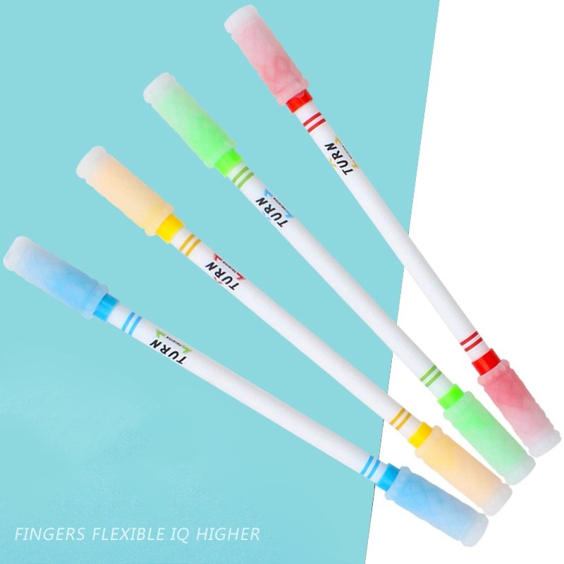 1pc Pulpen Gel Putar Bahan Plastik Warna Acak Untuk Stationery Sekolah / Kantor