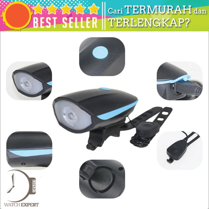 Bisa COD Lampu Sepeda dengan Klakson LED Cree XPG 250 Lumens