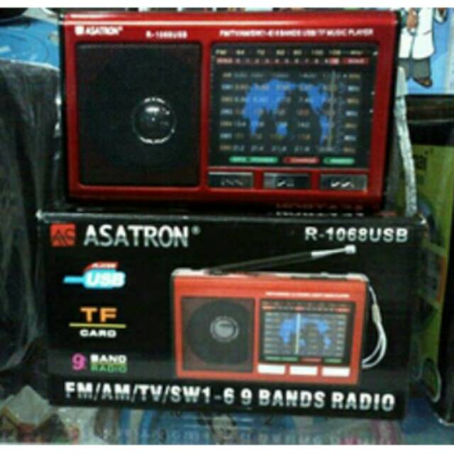 RADIO ASATRON R1068ISB 9 BANDS BISA MEMORY CARD SD/FLASHDISK/ADA SENTER
