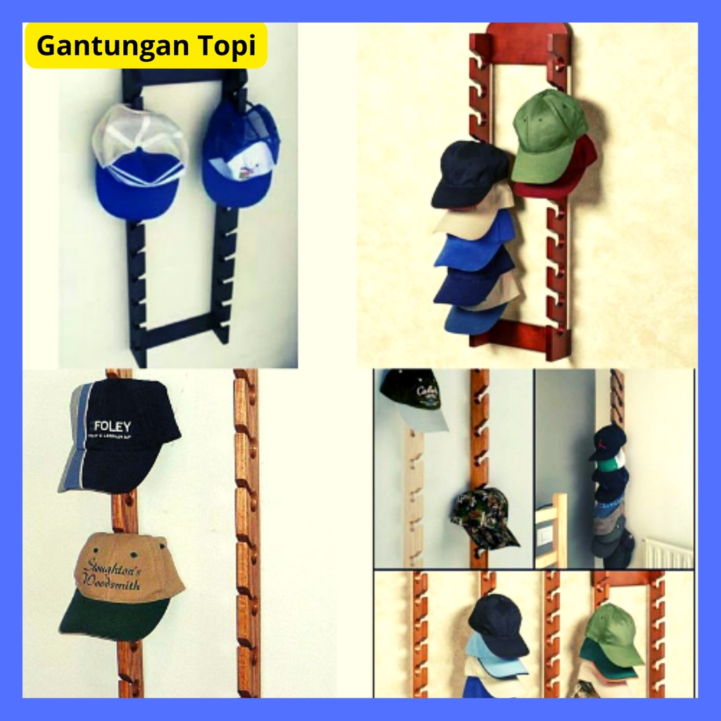 Gantungan Topi Dinding Tempel Tempat Cantolan Topi Tas/ topi thomas slebew /  Gantungan topi