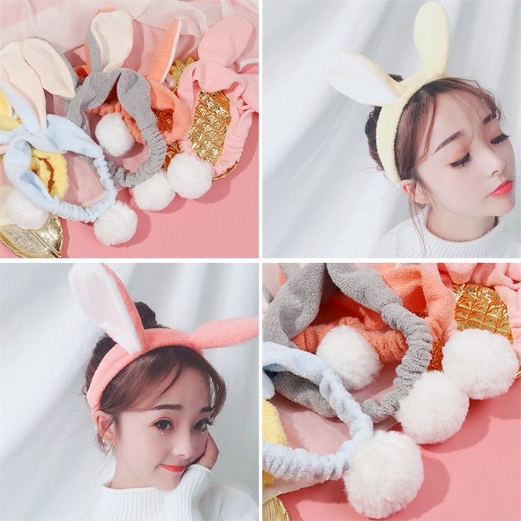 AC013 Bandana Bando Headband Makeup atau Cuci Muka Motif Imut dan Lucu Model Korea Rabbit Big Ears