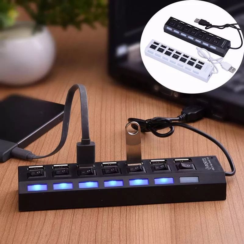 USB Hub 7 Port Saklar Lampu USB 2.0