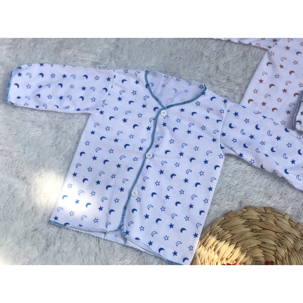 [BB.PB001] 3 Pcs Atasan Baju Bayi Tangan Panjang Baju Bayi Newborn putih Motif Umur 0 - 6 Bulan