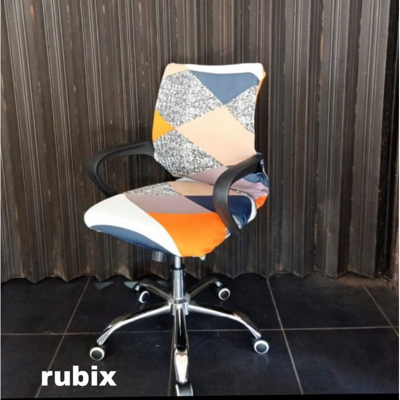 sarung kursi kantor motif/cover kursi putar/office chair motif size L-3