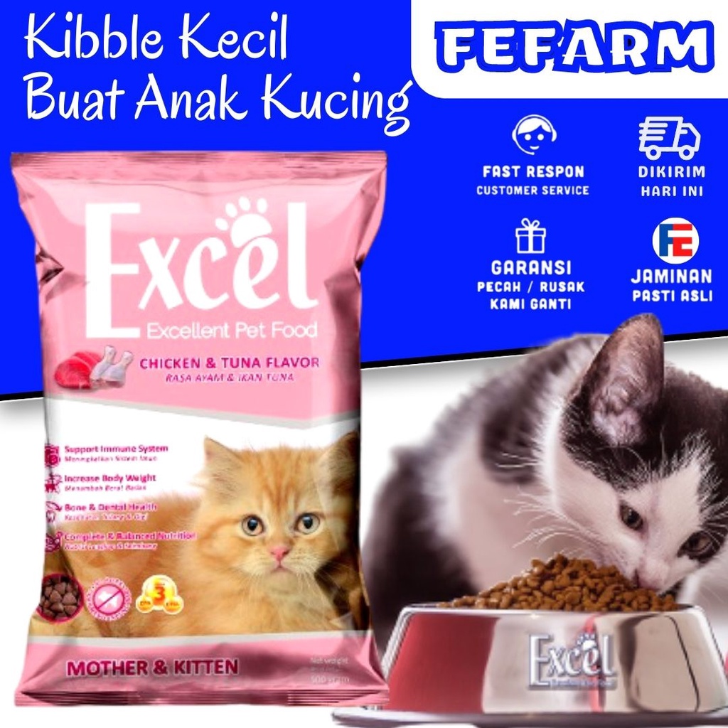 Excel Ikan Tuna dan Mother Kitten Makanan Kucing Murah FEFARM