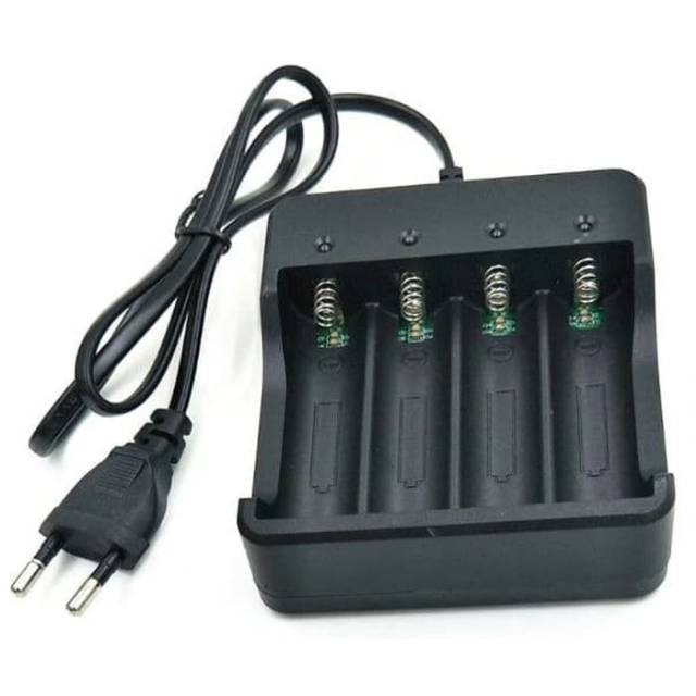 Desktop Charger baterai 4 Slot Kabel Baterai Senter Powerbank 18650