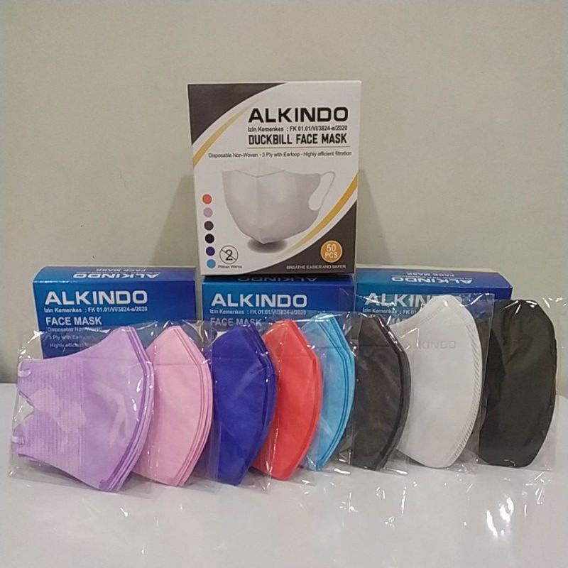 Masker Duckbill Alkindo/CCare/Mouson Masker Duckbill Warna Warni Repack isi 5