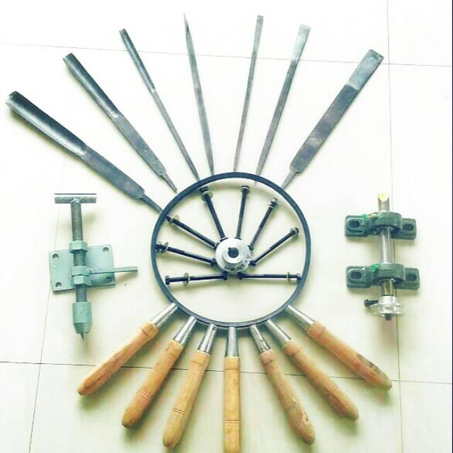 Komponen mesin bubut lengkap untuk kayu tanpa dinamo dan meja