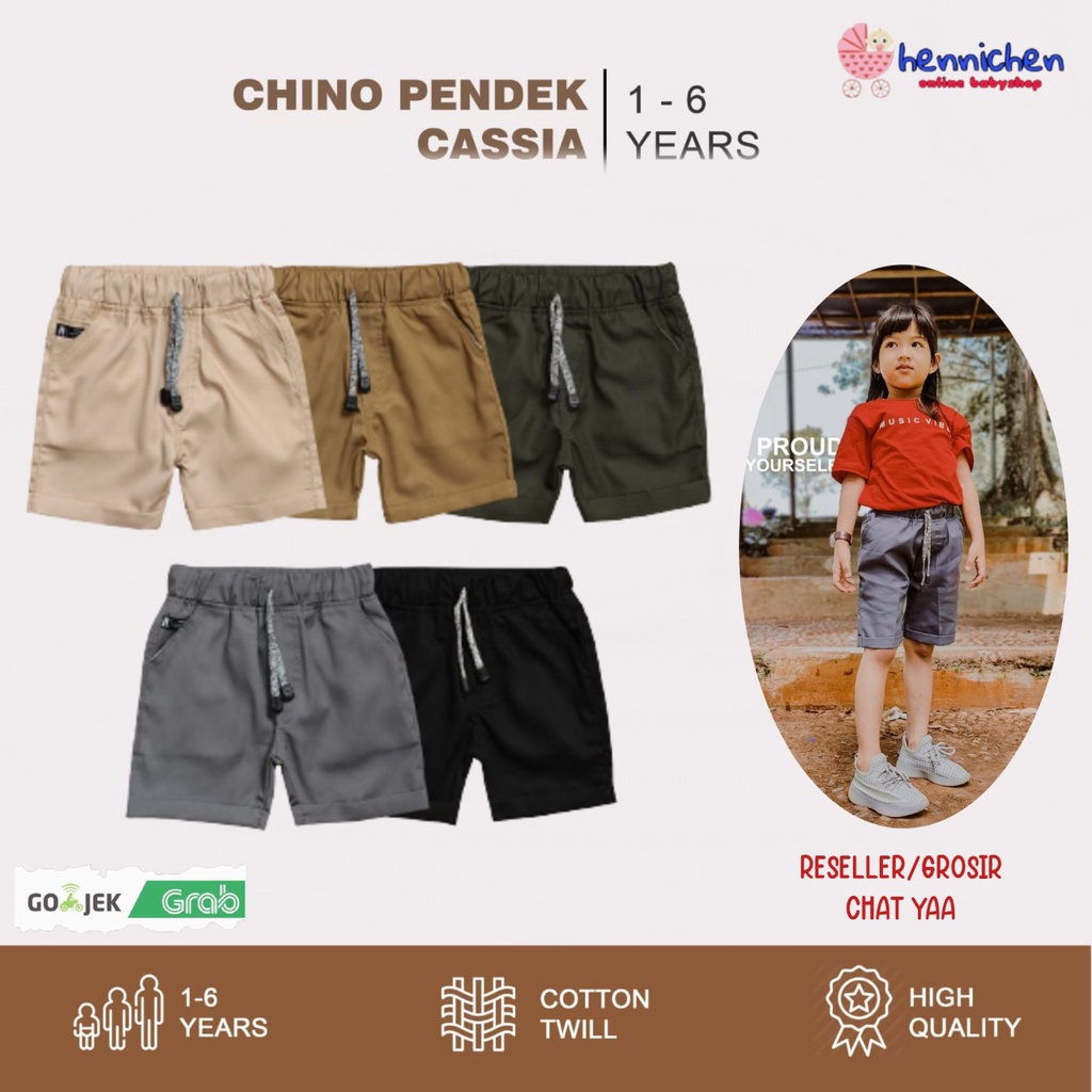 Celana Anak Laki-Laki Celana Pendek Chino CHINOS Pendek Cassia (1-8 Tahun) OVIKIDS