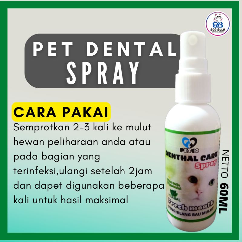 pet dental spray penghilang bau mulut kucing 60ml