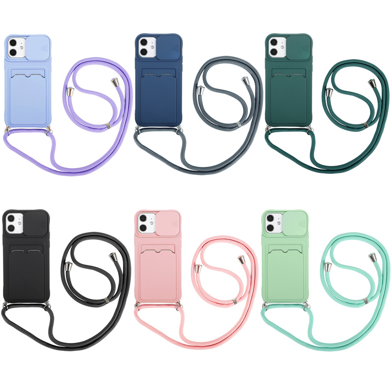 Soft Case Pelindung Lensa Anti Jatuh Dengan Holder Kartu Untuk Iphone 12pro Max X Xs Max Xr 6 7 8 Se2020 6plus 7plus 8plus