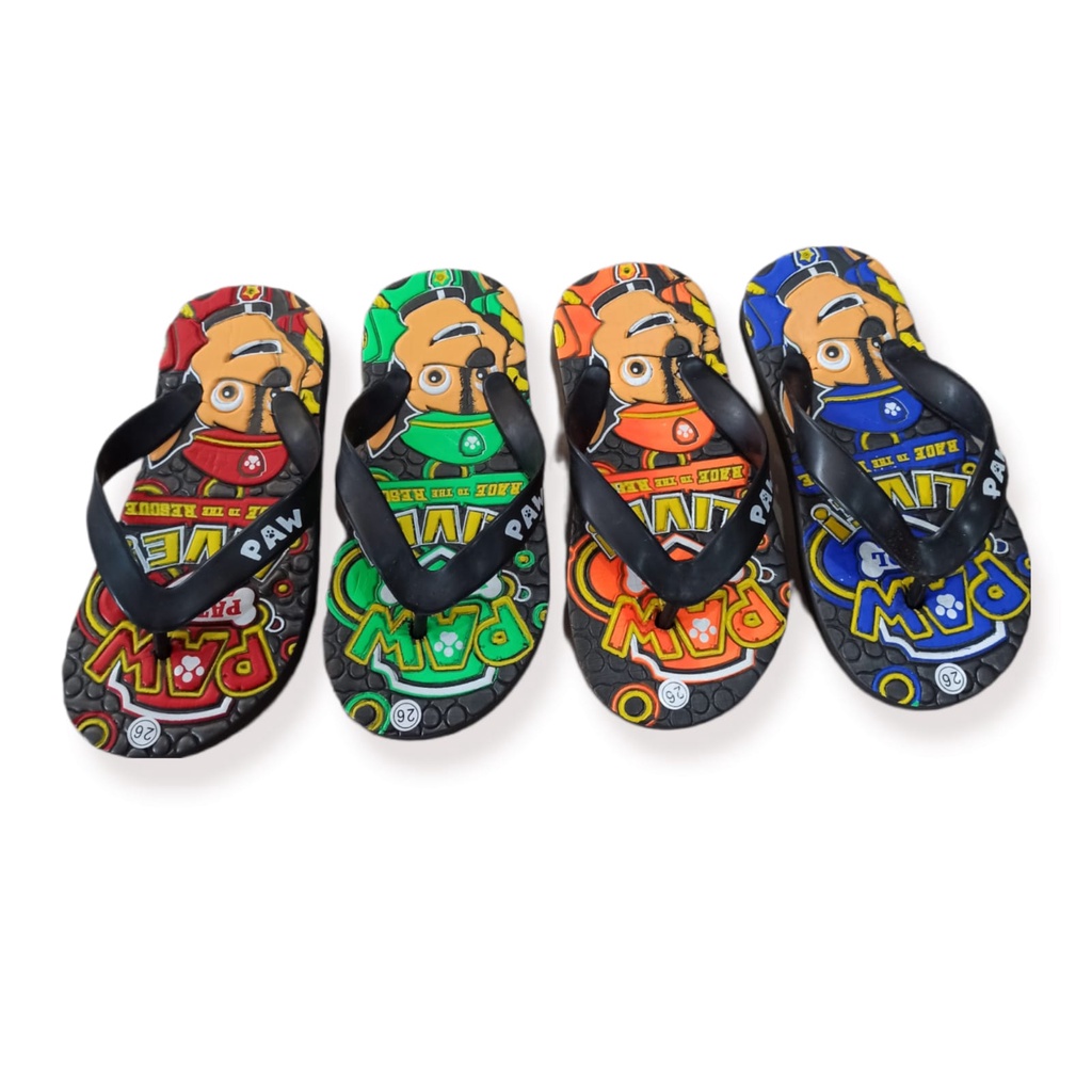 SANDAL JEPIT KARAKTER ANAK PAW PATROL | SENDAL JAPIT ANAK KERAKTER POW PETROL SUPER HERO SIZE 26/35