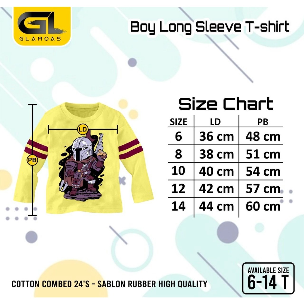 BOY LONG SLEEVE TSHIRT GLAMOAS|BAJU TANGAN PANJANG ANAK COWOK|KAOS TANGAN PANJANG ANAK LAKI-LAKI|KAO