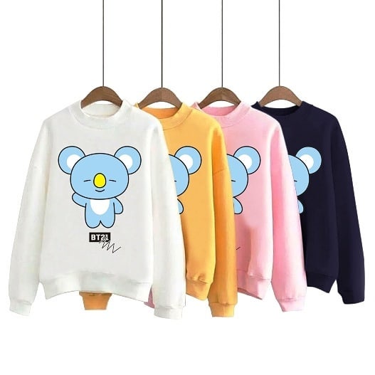 SWEATER ANAK CREW NECK BT21W PANDA // SWEATER BASIC ANAK BTS KOREA KEREN