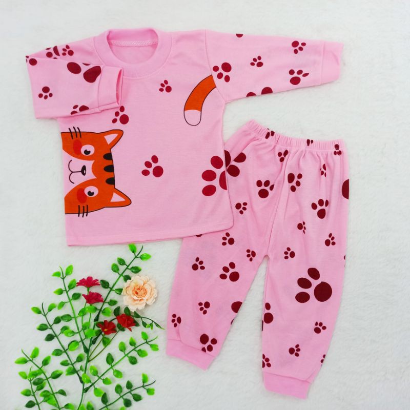 [Ss-8052] Pakaian Anak Perempuan size 0-12bulan, Piyama Bayi, Baju Tidur Anak Murah Berkualitas